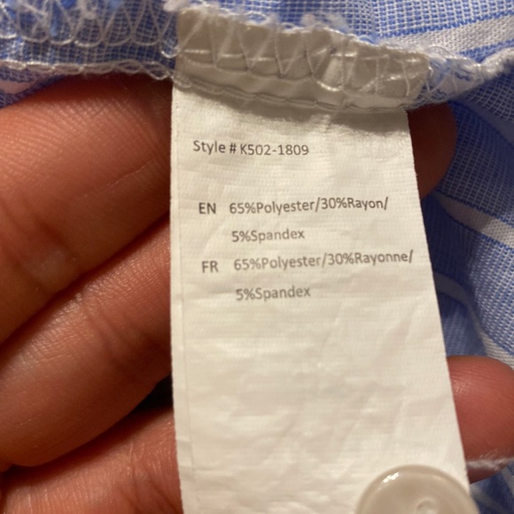 Girl’s Size M (10-12) Striped Tunic Button Down Shirt with Embroidered Flowers - Picture 3 of 5